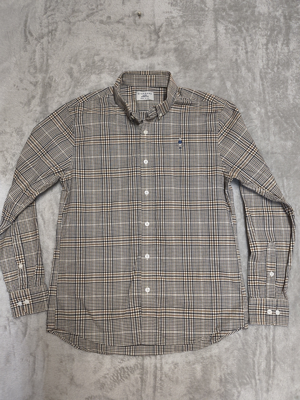 Giordana Men's Brown Plaid Button-Down Shirt